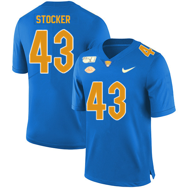 2019 Men #43 Jay Stocker Pitt Panthers College Football Jerseys Sale-Royal